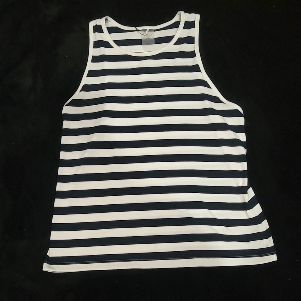 Striped Navy and White Tank Top